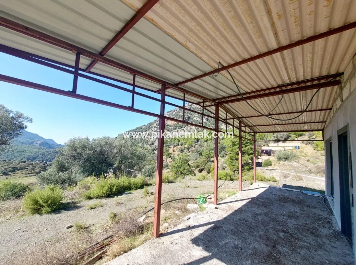 Auf 763 M2 Grundstück In Ortaca Gökbel, Rohbau 70 M2, 2 1 Fertighaus Zu Verkaufen