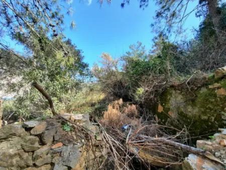 Ruiniertes Dorfhaus Aus Stein Zum Verkauf In Gökova Und Seinem Land