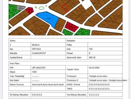 508 M2 Grundstück Und Einfamilienhaus Zum Verkauf In Ortaca Cumhuriyet