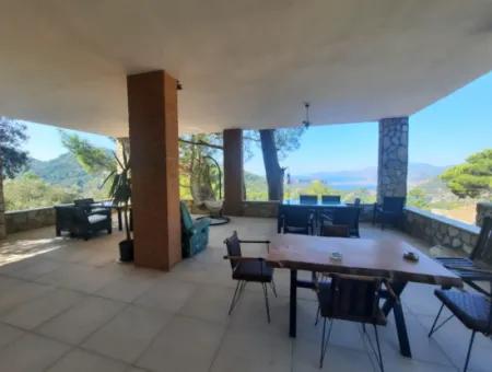 Muğla Dalyan Gökbelde Meerblick, Swimmingpool, 1800 M2 Land 2 1 Möbliertes Steinhaus Zum Verkauf