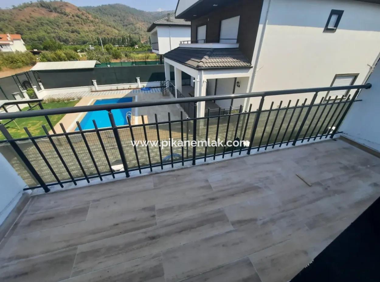 For Sale In 290 M2 Land In Ortaca Çaylı, With Swimming Pool, Furnished, 4 1 Zero Duplex