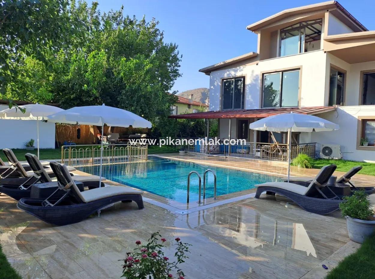 Ortaca Ekşiliyurt 2 1 Furnished Duplex For Rent On A 700 M2 Plot With Swimming Pool