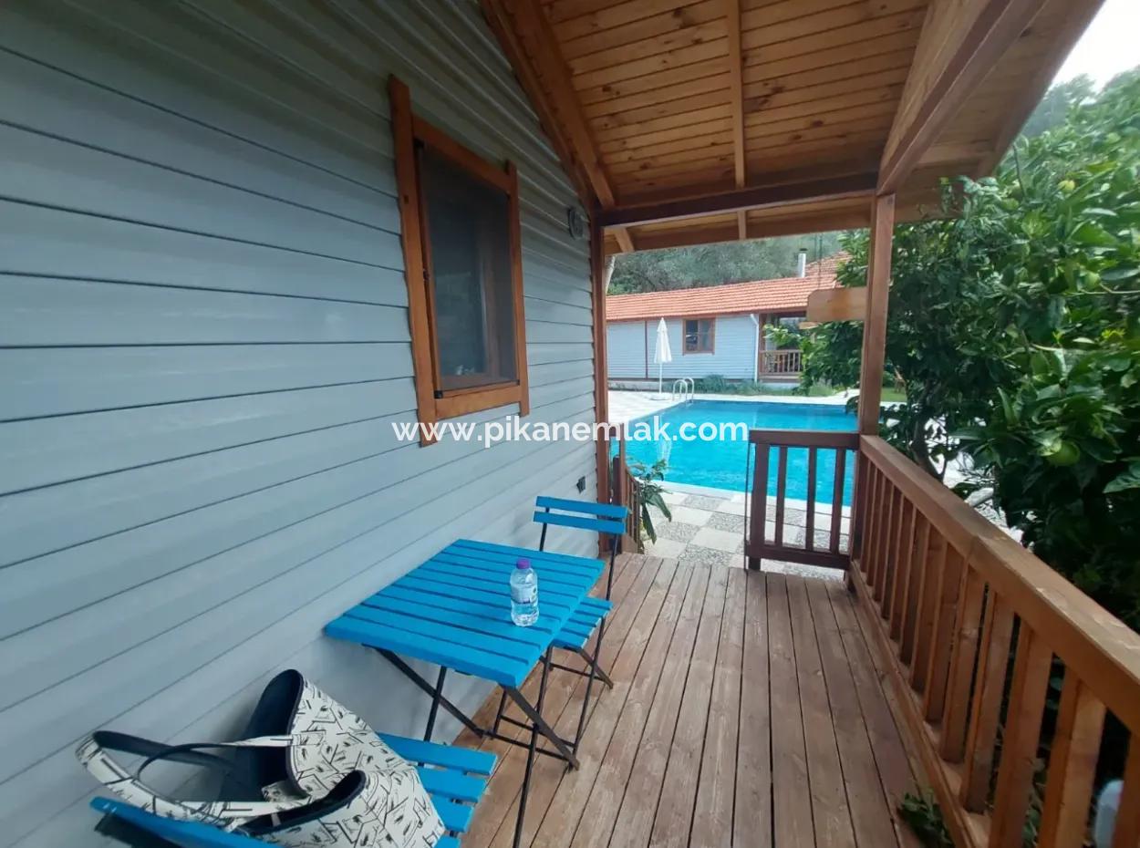 Muğla Ortaca Gökbel Doga With Swimming Pool 1 1 Wooden Furnished Bungalow For Rent