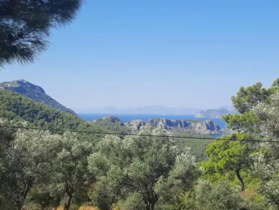 650 M2 Land For Sale In Mugla Gökbel With Lake And Sea View