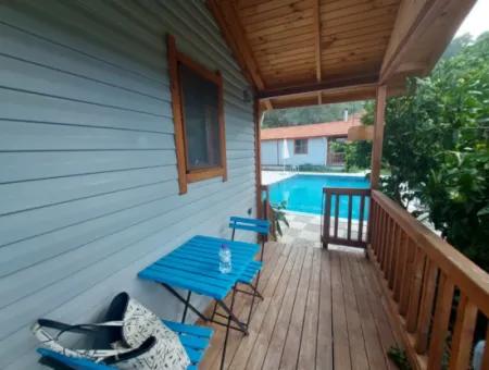 Muğla Ortaca Gökbel Doga With Swimming Pool 1 1 Wooden Furnished Bungalow For Rent
