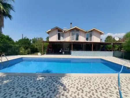 Detached House With Swimming Pool, Mountain And Nature View In Muğla Ortaca Okçular For Sale