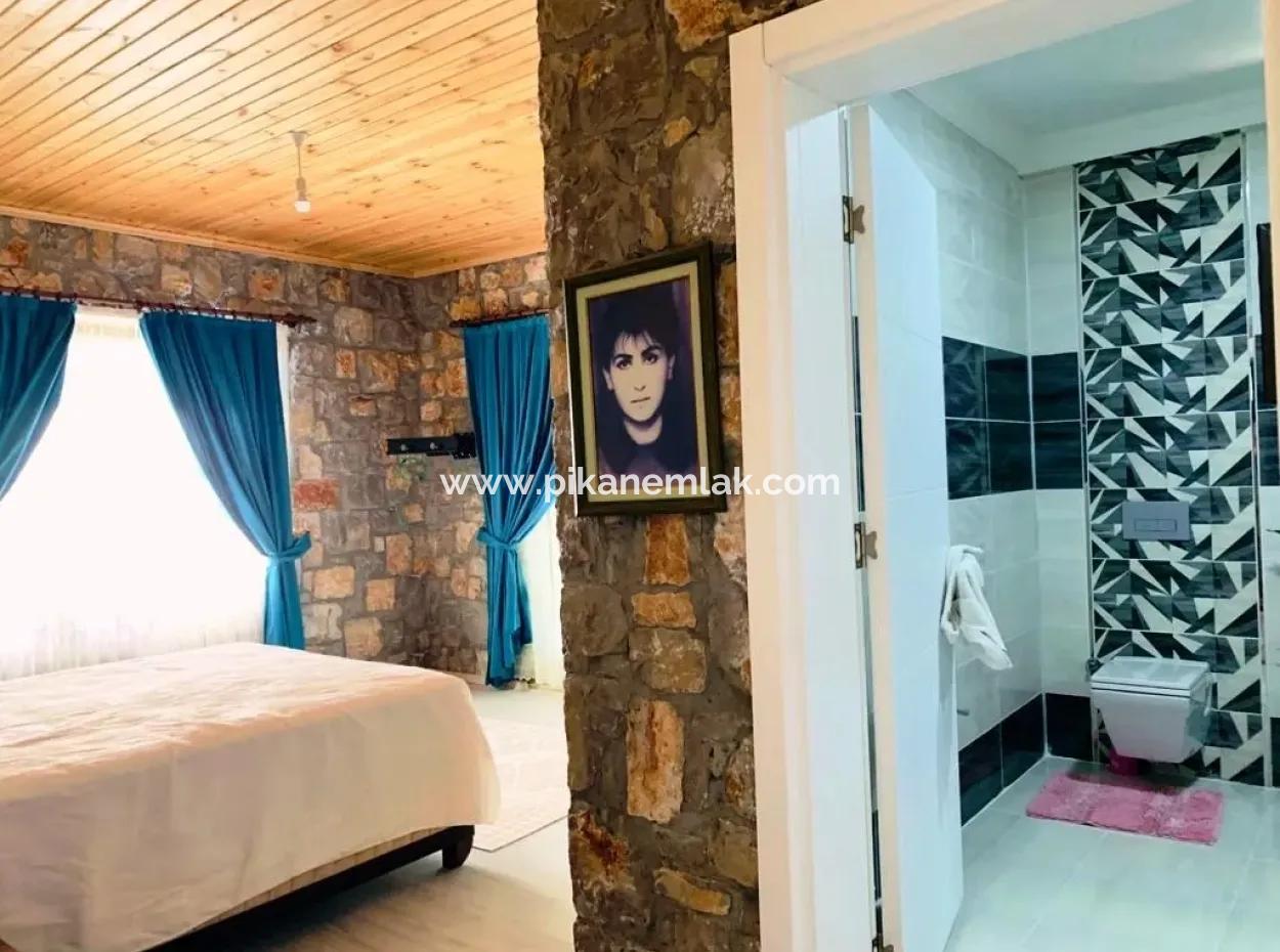 Okçular Marmarlıda Kiralık Sıfır Müstakil Eşyalı Taş Ev