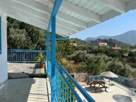 Muğla Dalyan Gökbelde Deniz Manzaralı Müstakil Eşyalı Villa Kiralık